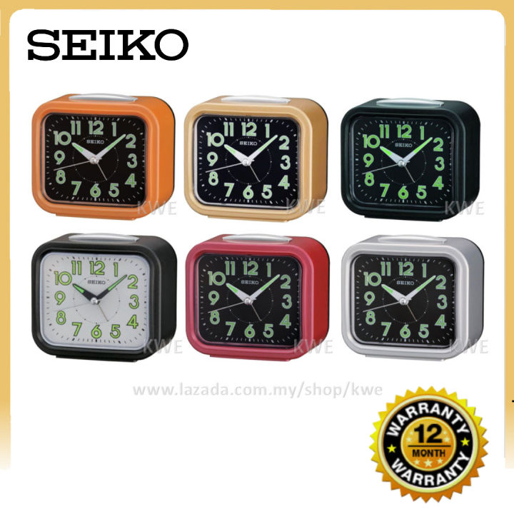 100 ORIGINAL SEIKO Quiet Sweep Bell Alarm Clock QHK023 (Black Red Gold  Silver Orange) [Jam Loceng] 