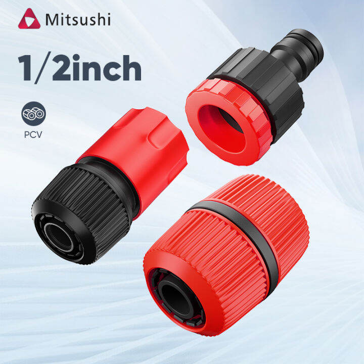 Mitsushi 3pcs 1/2" Water Hose Connector Quick Connectors Garden Tap
