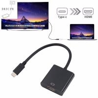 DRDIPR ตัวผู้-ตัวเมีย อะแดปเตอร์ที่รองรับ Type C เป็น HDMI HDMI ตัวเมีย สายแปลงสัญญาณ สายแปลง USB C เป็น HDMI การออกแบบที่บางเฉียบ 1080P ตัวแปลง Type C เป็น HDMI สำหรับ pc/ แล็ปท็อป /แท็บเล็ต/ HDTV