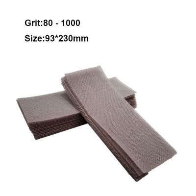 93x230mm Mesh Sandpaper Sheet Flocking Dust Free Abrasive Sanding Strips Hook Loop Anti-blocking 80 100 120 150 180-1000 Grit