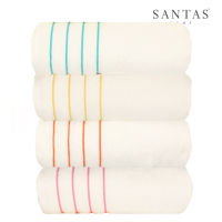 SANTAS ผ้าขนหนูเช็ดหน้า ขนาด 13 x  13 นิ้ว  (มีแถบสี) รุ่น MICRO COTTON - DRI FAST แพ็ค 1 ผืน