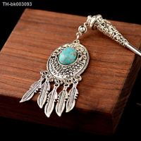 ✎ Handmade Hair stick Vintage Chinese Style hairpin Boho Ethnic Blue Natural Stone Leaf Tassel Women 39;s hairpin Headwear