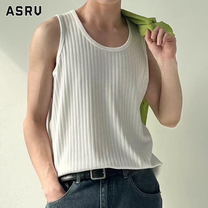 asrv-เสื้อยืดผู้ชาย-เสื้อกล้ามชาย-เสื้อแขนกุดชาย-เสื้อกล้ามสีทึบถักง่ายๆสำหรับผู้ชายและผู้หญิงเสื้อยืดแขนกุดเสื้อกล้ามผ้าฝ้ายฤดูร้อน