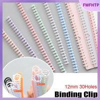 FWFHTP 10pcs ตัวยึดหัวเข็มขัด คลิปหนีบโน้ตบุ๊ค 12มม. 30รู แถบเข้าเล่ม หนังสือวงกลม ดีไอวาย พลาสติกทำจากพลาสติก แหวนหลวมใบ สมุดอัลบั้มสมุดภาพ