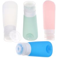 4 PCS Silicone Containers Wash Bottle Lotion Bottles Sub-packing Liquid Holders Silica Gel Lovely Portable Empty