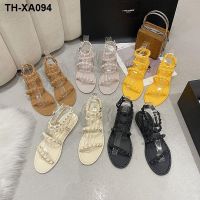 Roman style crystal jelly spring summer and autumn sandals for daily shopping casual simple and elegant beach outer wear womens shoes