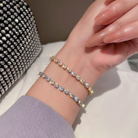 WITKEYY เครื่องประดับแฟชั่นสร้อยข้อมือคริสตัล Rhinestone กำไลเพทายทรงกลมแฟชั่นสำหรับผู้หญิงใหม่