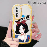 เคส Chenyyka สำหรับ Xiaomi Redmi Note 8T Note 8T Note 9เคสลายสโนว์ไวท์สาวสวยลายคลื่นเนื้อครีมขอบกันกระแทกแบบใสนิ่มเคสมือถือโปร่งใสลายกล้องถ่ายรูปฝาครอบป้องกันซิลิกาเจลที่สร้างสรรค์