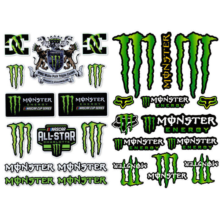 Monster Energy Reflective Motorcross Motorcycle Stickers Decals Lazada PH