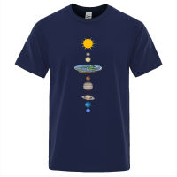 Cosmic Solar System Planets Print Man T-shirt Oversized Loose Clothing Regular Sleeve T-shirts Male Fashion Casual Tee Shirt