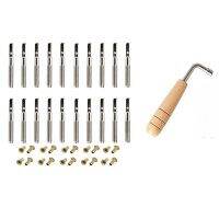 100x Tuning Pin Nails and 100Pcs Rivets,with L-Shape Tuning Wrench,for Lyre Harp Small Harp Musical Stringed Instrument