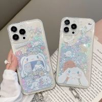 Sanrio Cinnamoroll Quicksand Phone Case For Iphone 11 12 13 14 Pro Max X Xs Xr 8 Plus SE Lady Girl Gift Cartoon Shockproof Cover