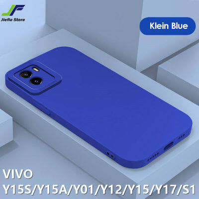 เคสโทรศัพท์ซิลิโคนเหลว JieFie แฟชั่นสำหรับ VIVO Y15S / Y15A / Y01 / Y12 / Y15 / Y17/S1นุ่มสีสันสดใสป้องกันกล้องฝาครอบโทรศัพท์ TPU กรอบสี่เหลี่ยม