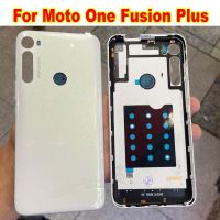 เคสด้านหลังประตูคุณภาพสูงฝาหลังที่อยู่อาศัยพร้อมเทปกาวสำหรับ Motorola Moto One Fusion Plus ฝาเคสโทรศัพท์