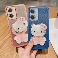 เคสโทรศัพท์มือถือสำหรับ VIVO Y27 Y36 4G 5G เคส Y02t พร้อมฟิล์มติดไฟรถเลนส์กล้องถ่ายรูปและกระจกแต่งหน้าแวววาวสุดหรูปลอกอ่อนซิลิโคนใสเคสฝาครอบโทรศัพท์ VIVOY274G