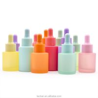 【YF】☌  1Pcs 20ml Frosted Colored Dropper Bottle with Glass Pipette 30ml for Massage 1OZ