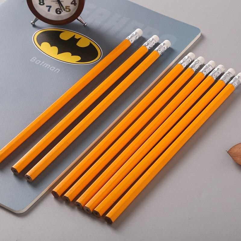 100pcs Practical Wooden HB Pencil With Eraser Simple Office School Supplies For Kids Painting Writing Pens Stationery Wholesale