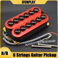 {:”》ขดลวดคู่โลหะปรับขนาดได้รถปิคอัพกีตาร์ไฟฟ้า Humbucker Punk Red 1ชิ้น