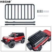 MIBIDAO ที่ใส่ชั้นวางกระเป๋าสัมภาระหลังคาโลหะรถ RC สำหรับ1/10 TRX-4 TRX4รถบรองโกด้านการตกแต่งรถยนต์