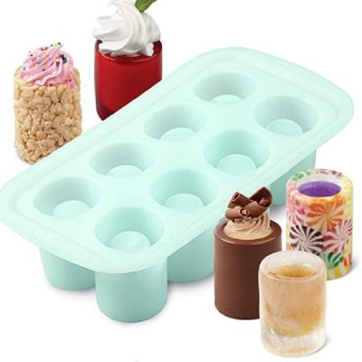 8-hole Ice Cup Shape Ice Cube Mold Cake Pudding Fruit Ice Cube Maker Bar Kitchen Accessories Silicone Mould DIY Frozen Ice
