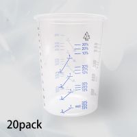 20Pcs Plastic Disposable Paint Mixing Cup Measurements Cups for Resin Epoxy Pour 600ML