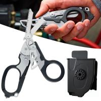 HOT14★2022 New Multifunction Rapto Scissors Raptors First Aid Expert Tactical Folding Scissors Outdoor Survival Tool Combination Tools