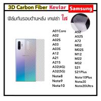 [Kevlar] ฟิล์มหลัง เคฟล่าใส For Samsung A01Core A02 A02S A03 A03S A12 A21 A21S A32 A52 A52S A72 M02 M02S M12 M22 M32 S21 S21Plus S21Ultra Note8 Note9 Note10 Note10Plus Note20 Note20Ultra คาร์บอนใส CarbonFiber