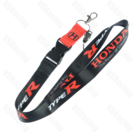 สายห้อยคอ พวงกุญแจ โลโก้ ไทร์ปอาร์ ฮอนด้า แต่ง ดำแดง JDM Style TYPE-R TYPE R MUGEN Power Lanyard For Honda EK EG Cellphone Lanyard JDM Racing Car Keychain ID Holder Mobile Neck