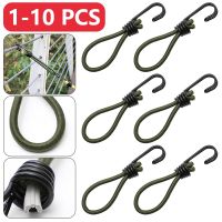 1-10x Outdoor Elastic Tent Bungee Rope With Hook Camping Canopy Luggage Stretch Buckle Ground Nail Strap Hiking Tent Accessories