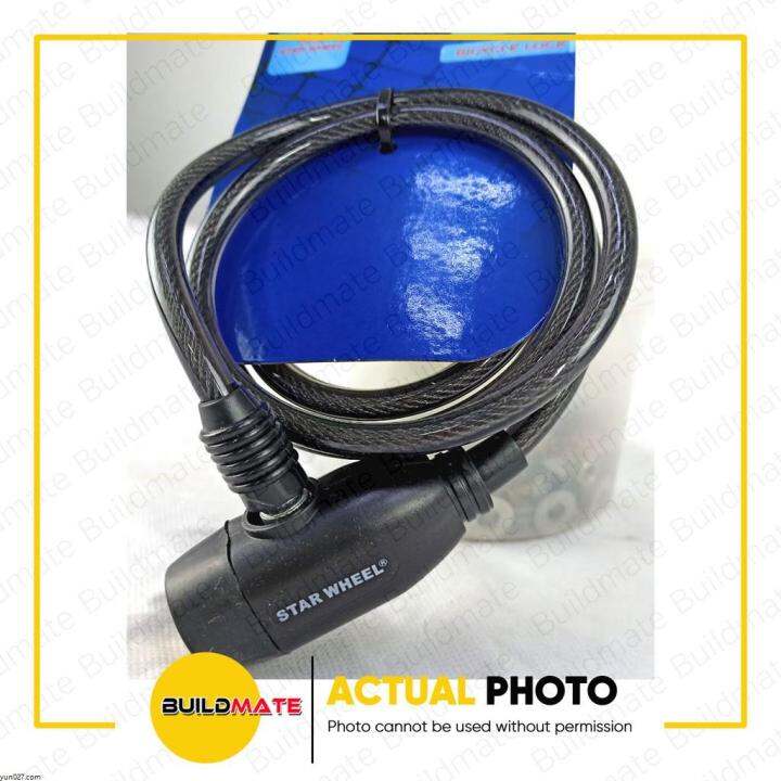 Cable lock wire left green ready STAR WHEEL Bicycle Bike Cable Lock 1M