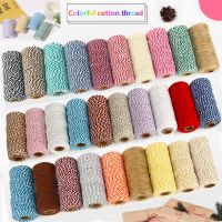 【CC】 100M/Roll Cotton Cord Twine Colorful Crafts Macrame Rope for Wrap