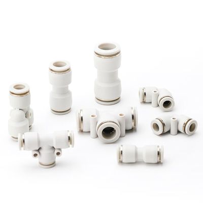 10PCS Pneumatic fittings PV/PU/PE/PY Water Pipes Connectors 4-16mm Plastic Hose Quick Couplings Tee Air Hose Straight V-Type Pipe Fittings Accessories