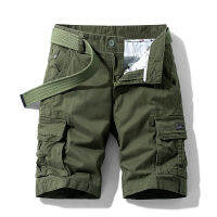 Summer New Men Cotton Shorts Casual Solid Color Cargo Shorts Men Cropped Straight Outwear Street Fashion Cargo Shorts