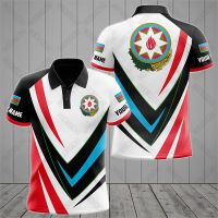 Azerbaijan Emblem Custom Name Polo Shirts Summer Casual Streetwear Mens Fashion Loose Jersey Plus Size Sportswear