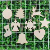 10pcs Christmas tree elk pendant wooden crafts creative home decoration holiday gifts Christmas ornaments snowflake wood chips