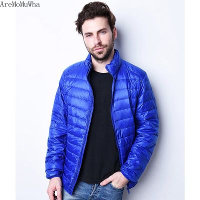 ZZOOI New Winter Clearance Light Down Jacket MensShort Slim Ultra-thin Youth Middle-aged Super Light Down Jacket  Puffer Jacket Men