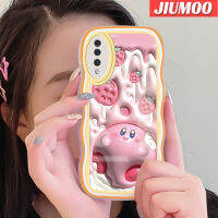 JIUMOO เคส A30s ปลอกสำหรับ Samsung กาแล็คซี่,เคส A50s ลายการ์ตูน3D สตรอเบอรี่ลายขอบซิลิโคนของเหลวแบบนิ่มดั้งเดิมเคสป้องกันกล้องเลนส์คลุมทั้งหมดเคสฝาครอบเคสนิ่ม