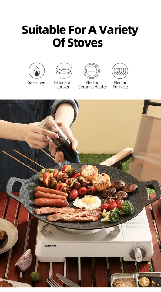 Inquiry (UPIT) Sanri Korean Barbecue Pan, Induction Compatible, Non-Stick Coating, Samgyopsal, Grill Pan