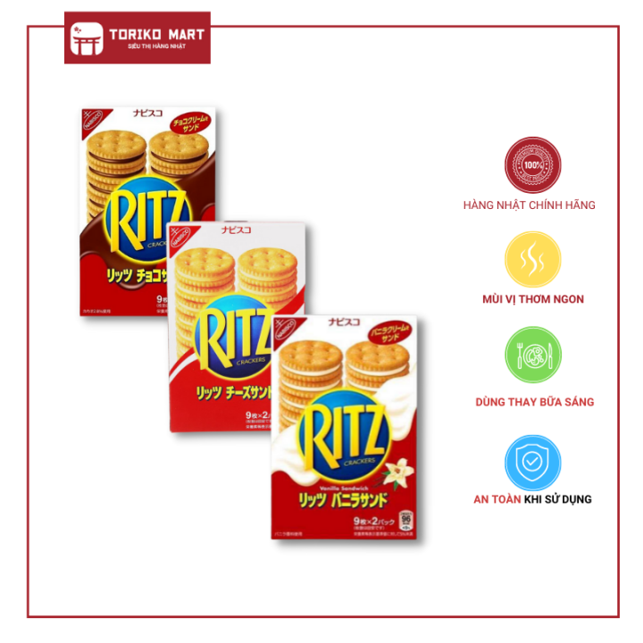 Bánh quy kem Ritz Crackers vị phô mai, socola và vani - Toriko Mart ...