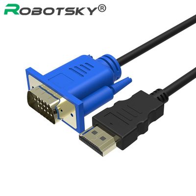 Robotsky Top Quality HDMI-compatible To VGA Cable Male to Male 1.8M Video Adapter Only For HD player to HDTV