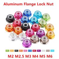 10Pcs/lot Aluminum Flange Lock Nut M2 M2.5 M3 M4 M5 M6 Aluminum Nylon Hex Insert Lock Nut Locknuts self-locking Nut Nails  Screws Fasteners