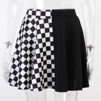 Sexy Skirt Harajuku Skirt Dark Girl Contrast Plaid Stitching Skirt Sexy High Waist Overskirt In Summer Gothic Skirt Y2k Skirt