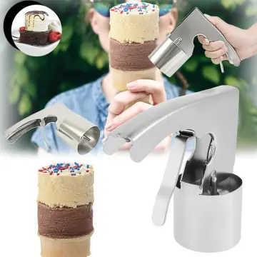 Cylinder Ice Cream Scoop, Spring Powered Trigger Cylinder Design