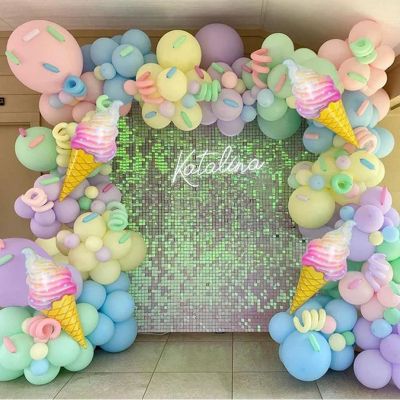 143pcs Donuts Pink Foil Balloons Set Crianças Wedding Birthday Decoração Baby Shower