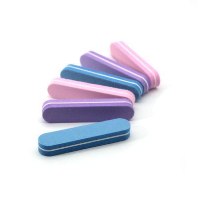 50100 Pieces Nail File Buffer Block PurplePinkBlue Thick Wholesale Sandpaper Two-sides Small 100180 Files For Manicure