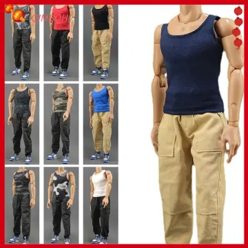 1/12 Scale Male Figure Accessory Green Short Sleeve T shirt Pant