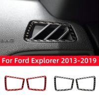 สติกเกอร์คาร์บอนไฟเบอร์สำหรับ Ford Explorer 2013-2019อุปกรณ์เสริมรถยนต์แผงหน้าปัดภายในรถยนต์กรอบการตกแต่งช่องระบายอากาศ