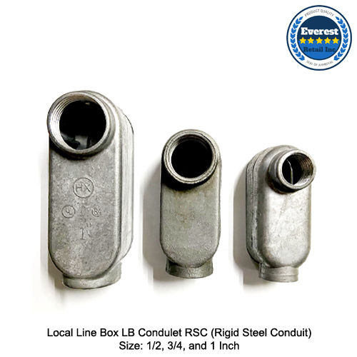 Local Line Box LB Condulet RSC (Rigid Steel Conduit) - Size: 1/2, 3/4 ...