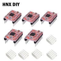 5pcs A4988 StepStick Stepper Driver + Heat sink For Reprap 3D Printer Parts Red Stepper Motor Driver With Heatsink Accessorie