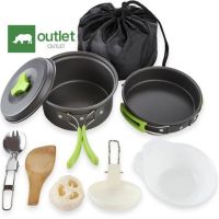 CAM หม้อสนาม Outlet รุ่นA035  ออกแคมปิ้ง 7-in-1 Mini Outdoor Cooking Picnic Tools Set หม้อแคมป์ปิ้ง